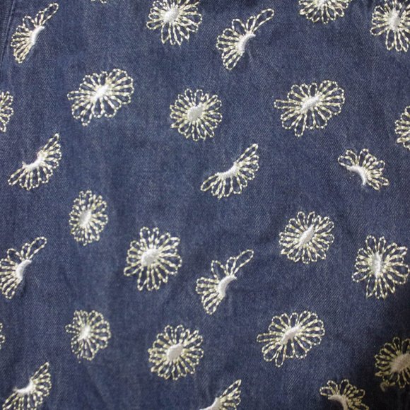 National Since 1952 Embroidered Casual Blue House Dress Size Extra Large - Picture 4 of 5